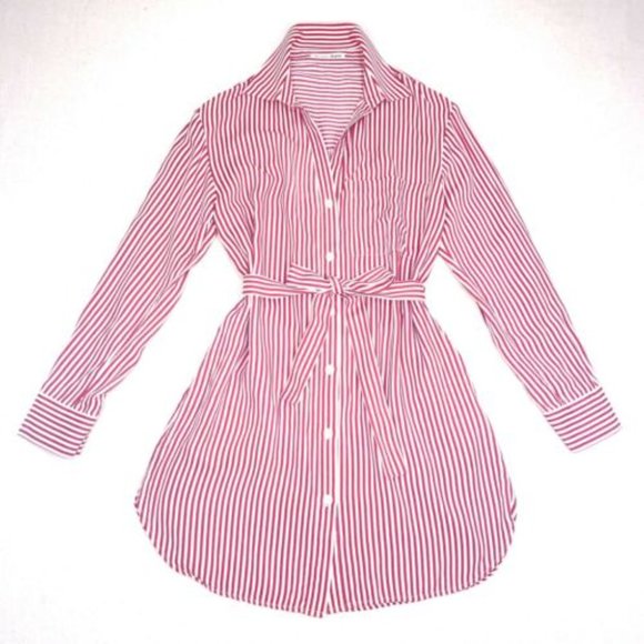 Reformation Striped Belted Shirt Dress - Picture 4 of 6
